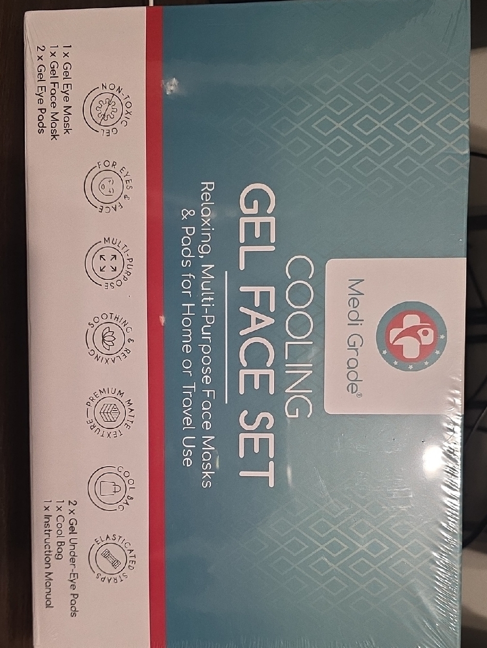 Medi Grade Cooling Gel Face Set - Aqua Blue & White